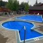 Thermal floating spa cover on a commercial pool and hot tub.